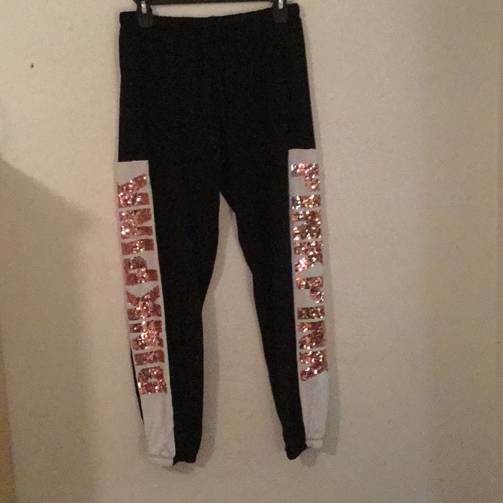 PINK side sequined sweatpants